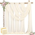 4 Panels Ivory Wedding Arch Draping Fabric 30" x 19ft Wedding Drapes Tulle Drapes for Backdrop Sheer Fabric
