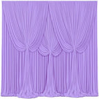 4 Panels Lavender Backdrop Curtains for Wedding Party Wrinkle Free Backdrops Curtain Drape Fabric Decorations