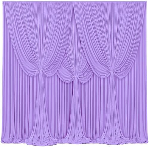 4 Panels Lavender Backdrop Curtains for Wedding Party Wrinkle Free Backdrops Curtain Drape Fabric Decorations