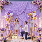 4 Panels Lavender Backdrop Curtains for Wedding Party Wrinkle Free Backdrops Curtain Drape Fabric Decorations, alternate view