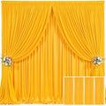 4 Panels Marigold Backdrop Curtain for Parties Wrinkle Free Photo Curtains Backdrop Drapes Fabric Decoration for