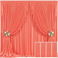 4 Panels Orange Backdrop Curtain for Parties Wrinkle Free Photo Curtains Backdrop Drapes Fabric Decoration for