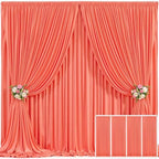 4 Panels Orange Backdrop Curtain for Parties Wrinkle Free Photo Curtains Backdrop Drapes Fabric Decoration for