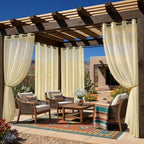 4 Panels Outdoor Sheer Curtains for Patio Waterproof with Grommet