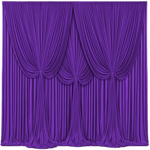 4 Panels Purple Backdrop Curtains for Wedding Party Wrinkle Free Backdrops Curtain Drapes Fabric Decorations
