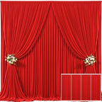 4 Panels Red Backdrop Curtain for Parties Wedding Wrinkle Free Red Photo Curtains Backdrop Drapes Fabric