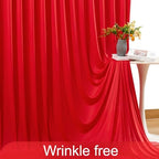 4 Panels Red Backdrop Curtain for Parties Wedding Wrinkle Free Red Photo Curtains Backdrop Drapes Fabric, alternate view 6