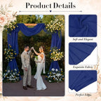 4 Panels Royal Blue Wedding Arch Draping Fabric 29" X 20FT Sheer Chiffon Drapes Bridal Baby Shower Backdrop for, alternate