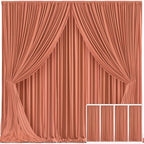 4 Panels Rust Backdrop Curtain for Parties Wedding Wrinkle Free Red Photo Curtains Backdrop Drapes Fabric