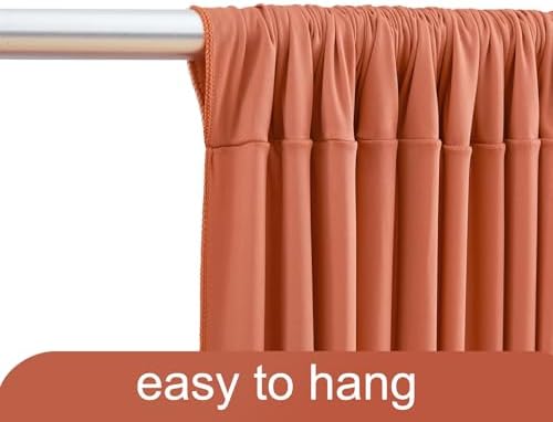4 Panels Rust Backdrop Curtain for Parties Wedding Wrinkle Free Red Photo Curtains Backdrop Drapes Fabric, alternate view 6