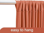 4 Panels Rust Backdrop Curtain for Parties Wedding Wrinkle Free Red Photo Curtains Backdrop Drapes Fabric, alternate view 6