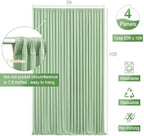 4 Panels Sage Green Backdrop Curtain for Parties Wrinkle Free Dark Green Photo Curtains Backdrop Drapes Fabric, alternate