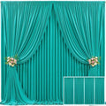 4 Panels Turquoise Backdrop Curtain for Parties Wrinkle Free Photo Backdrops Drapes Background Fabric Decoration