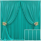 4 Panels Turquoise Backdrop Curtain for Parties Wrinkle Free Photo Backdrops Drapes Background Fabric Decoration