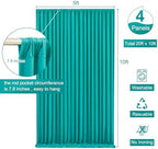 4 Panels Turquoise Backdrop Curtain for Parties Wrinkle Free Photo Backdrops Drapes Background Fabric Decoration, alternate