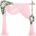 4 Panels Wedding Arch Draping Fabric 20Ft Length x 28" Width Light Pink Arch Drapes Chiffon Fabric Sheer