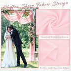 4 Panels Wedding Arch Draping Fabric 20Ft Length x 28" Width Light Pink Arch Drapes Chiffon Fabric Sheer, alternate view 4