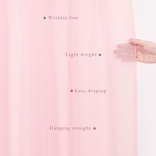 4 Panels Wedding Arch Draping Fabric 20Ft Length x 28" Width Light Pink Arch Drapes Chiffon Fabric Sheer, alternate view 5