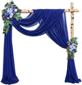 4 Panels Wedding Arch Draping Fabric 20Ft Length x 28" Width Royal Blue Arch Drapes Chiffon Fabric Sheer