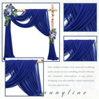4 Panels Wedding Arch Draping Fabric 20Ft Length x 28" Width Royal Blue Arch Drapes Chiffon Fabric Sheer, alternate view 3