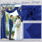 4 Panels Wedding Arch Draping Fabric 20Ft Length x 28" Width Royal Blue Arch Drapes Chiffon Fabric Sheer, alternate view 4