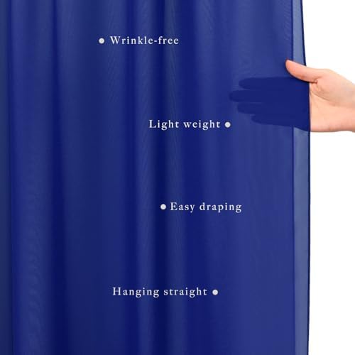 4 Panels Wedding Arch Draping Fabric 20Ft Length x 28" Width Royal Blue Arch Drapes Chiffon Fabric Sheer, alternate view 5