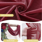 4 Panels Wedding Arch Draping Fabric Burgundy Sheer Backdrop Curtain Arch Drape for Wedding Ceremony Reception, alternate
