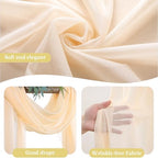 4 Panels Wedding Arch Draping Fabric Champagne Sheer Backdrop Curtain Arch Drape for Wedding Ceremony Reception, alternate