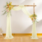 4 Panels Wedding Arch Draping Fabric Ivory Sheer Backdrop Curtain Arch Drape for Wedding Ceremony Reception, alternate view 7