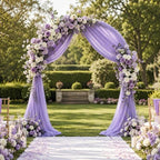 4 Panels Wedding Arch Draping Fabric Lilac 29" X 20FT Sheer Backdrop Chiffon Drapes for Wedding Ceremony Bridal, alternate