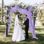 4 Panels Wedding Arch Draping Fabric Lilac 29" X 20FT Sheer Backdrop Chiffon Drapes for Wedding Ceremony Bridal, alternate
