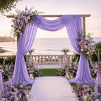4 Panels Wedding Arch Draping Fabric Lilac 29" X 20FT Sheer Backdrop Chiffon Drapes for Wedding Ceremony Bridal, alternate