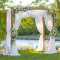 4 Panels Wedding Arch Draping Fabric White Sheer Backdrop Curtain Arch Drape for Wedding Ceremony Reception