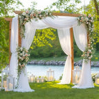 4 Panels Wedding Arch Draping Fabric White Sheer Backdrop Curtain Arch Drape for Wedding Ceremony Reception