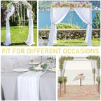 4 Panels Wedding Arch Draping Fabric White Sheer Backdrop Curtain Arch Drape for Wedding Ceremony Reception, alternate view 2