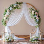 4 Panels Wedding Arch Draping Fabric White Sheer Backdrop Curtain Arch Drape for Wedding Ceremony Reception, alternate view 4