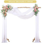 4 Panels Wedding Arch Draping Fabric White Sheer Backdrop Curtain Arch Drape for Wedding Ceremony Reception, alternate view 6