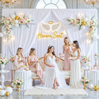 4 Panels White Backdrop Curtain for Parties Wedding Wrinkle Free White Photo Curtains Backdrop Drapes Fabric, alternate view