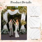 4 Panels White Wedding Arch Draping Fabric 29" X 20FT Sheer Chiffon Drapes Backdrop for Wedding Ceremony Bridal, alternate