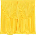 4 Panels Yellow Backdrop Curtains for Wedding Party Wrinkle Free Backdrops Curtain Drapes Fabric Decorations