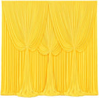 4 Panels Yellow Backdrop Curtains for Wedding Party Wrinkle Free Backdrops Curtain Drapes Fabric Decorations