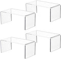 4 PC Clear Acrylic Risers, Acrylic Display Risers Shelf Showcase Fixtures for Jewelry, Display Stand for Amiibo