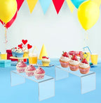 4 PC Clear Acrylic Risers, Acrylic Display Risers Shelf Showcase Fixtures for Jewelry, Display Stand for Amiibo, alternate
