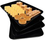 4 pcs 16" x 11" Large Serving Trays for Party Supplies, Plastic Platters for Serving Food, Unbreakable Reusable