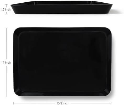 4 pcs 16" x 11" Large Serving Trays for Party Supplies, Plastic Platters for Serving Food, Unbreakable Reusable, alternate
