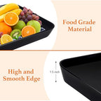 4 pcs 16" x 11" Large Serving Trays for Party Supplies, Plastic Platters for Serving Food, Unbreakable Reusable, alternate