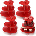 4 Pcs 3-Tier Heart Cupcake Stand Red Cupcake Stands in Red