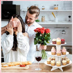 4 Pcs 3 Tier Heart Cupcake Stand White Cardboard Cupcake Stand in White, alternate view 6
