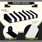 4 Pcs 3D Cardboard Awning Decor, Black and White, Striped Style, alternate view 3