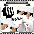 4 Pcs 3D Cardboard Awning Decor, Black and White, Striped Style, alternate view 4